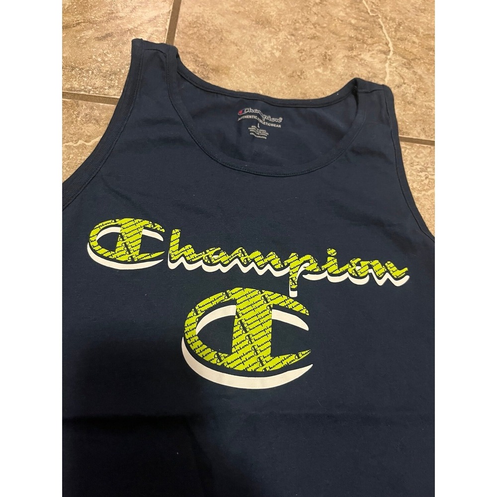 Champion Tank Top Size L Boys Navy Sleeveless